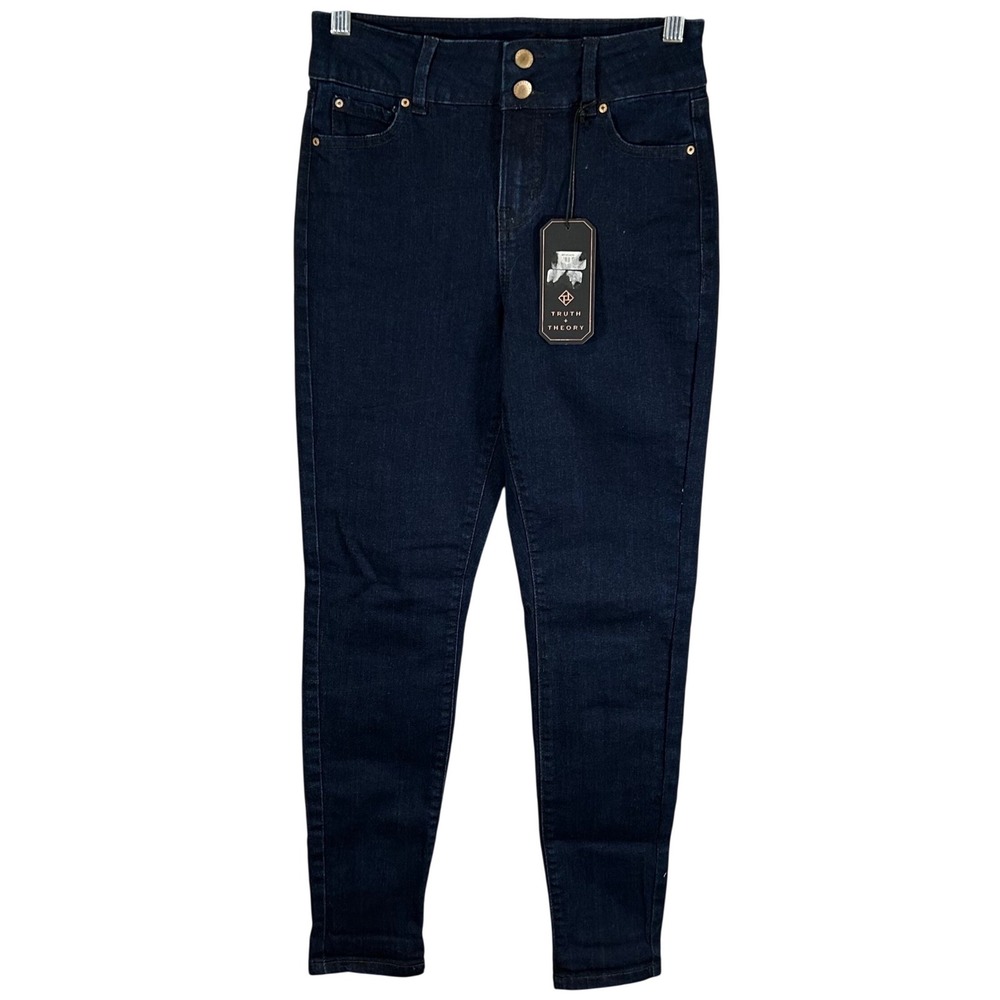 Truth + Theory Woman's High Rise Skinny Jeans Dark Indigo Wash Size 2 New